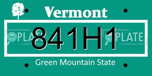 841H1 Vermont License Plate