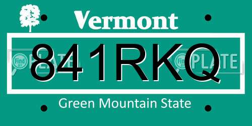 841RKQ Vermont License Plate