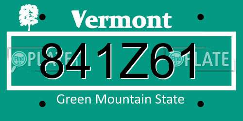 841Z61 Vermont License Plate