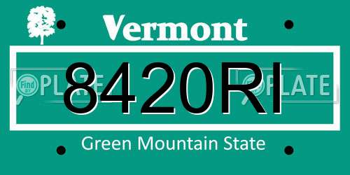8420RI Vermont License Plate