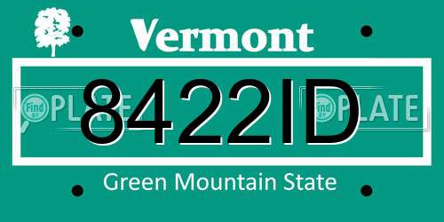 8422ID Vermont License Plate