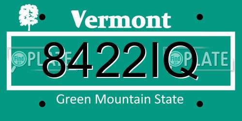 8422IQ Vermont License Plate