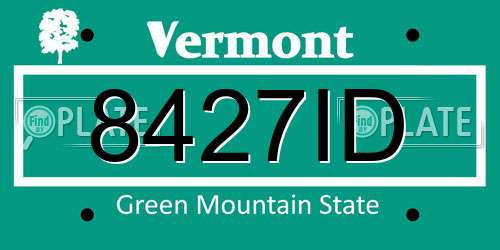 8427ID Vermont License Plate