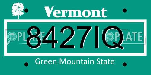 8427IQ Vermont License Plate