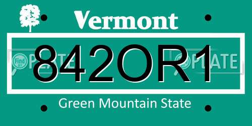 842OR1 Vermont License Plate