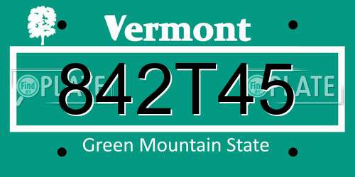 842T45 Vermont License Plate