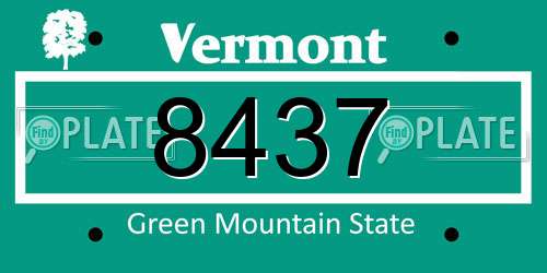 8437 Vermont License Plate