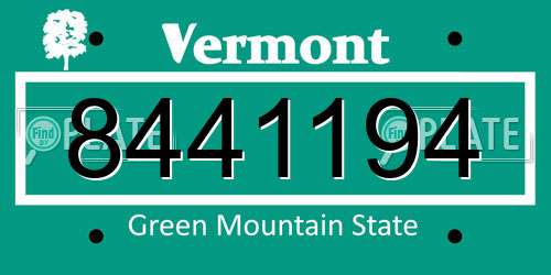 8441194 Vermont License Plate
