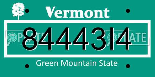 84443I4 Vermont License Plate