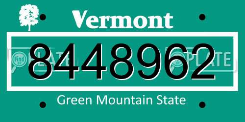 8448962 Vermont License Plate