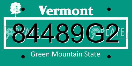 84489G2 Vermont License Plate