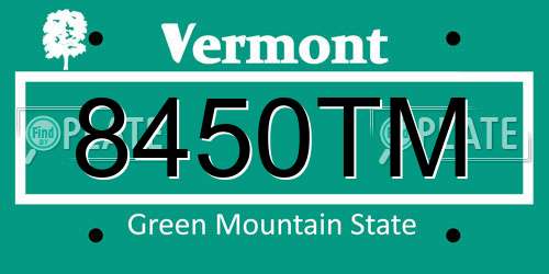 8450TM Vermont License Plate