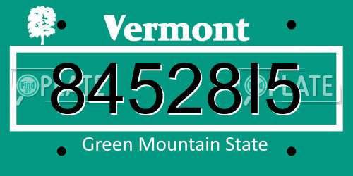 84528I5 Vermont License Plate