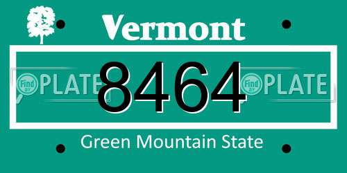 8464 Vermont License Plate
