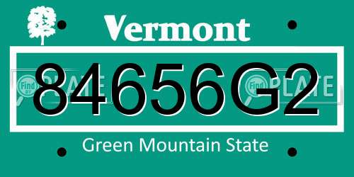 84656G2 Vermont License Plate