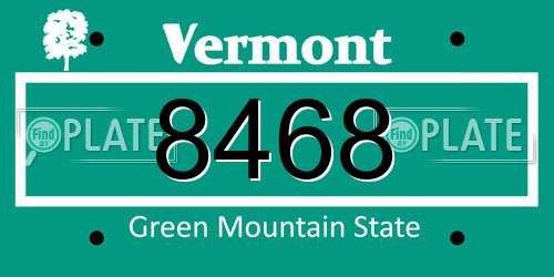 8468 Vermont License Plate