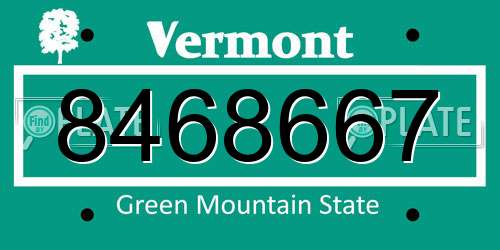 8468667 Vermont License Plate