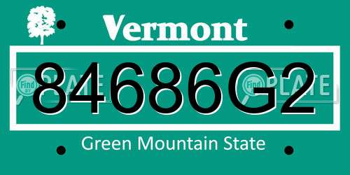84686G2 Vermont License Plate