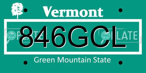 846GCL Vermont License Plate