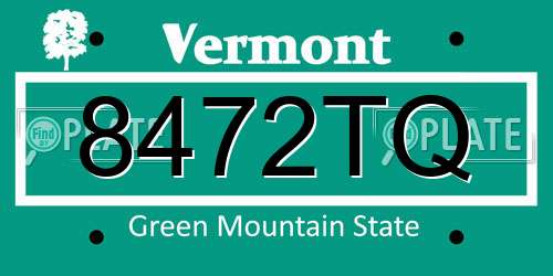 8472TQ Vermont License Plate