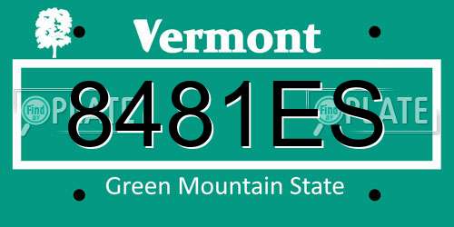 8481ES Vermont License Plate