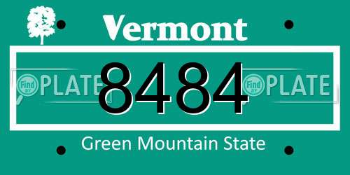 8484 Vermont License Plate