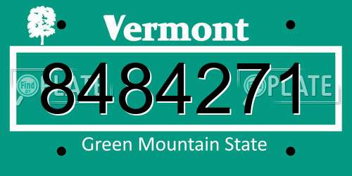 8484271 Vermont License Plate