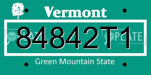 84842T1 Vermont License Plate
