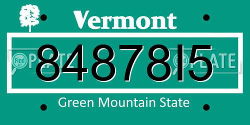 84878I5 Vermont License Plate
