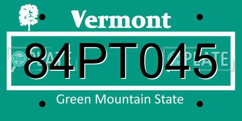 84PT045 Vermont License Plate