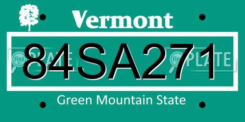 84SA271 Vermont License Plate