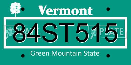 84ST515 Vermont License Plate