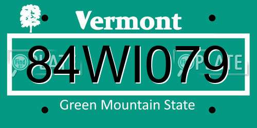 84WI079 Vermont License Plate