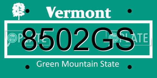 8502GS Vermont License Plate