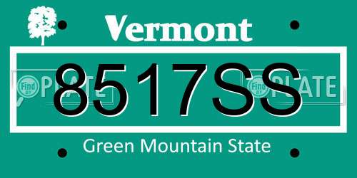 8517SS Vermont License Plate