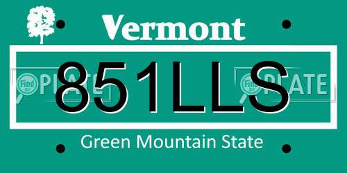 851LLS Vermont License Plate