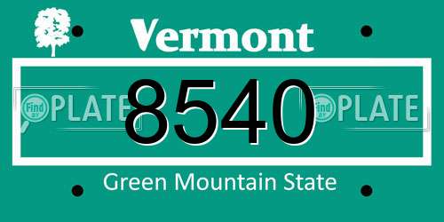 8540 Vermont License Plate