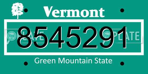 8545291 Vermont License Plate