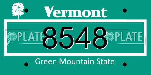 8548 Vermont License Plate