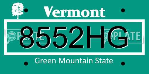 8552HG Vermont License Plate
