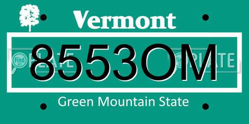 8553OM Vermont License Plate