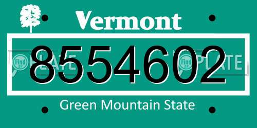 8554602 Vermont License Plate