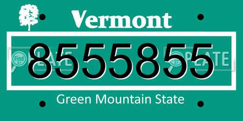 8555855 Vermont License Plate