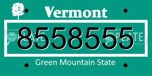 8558555 Vermont License Plate
