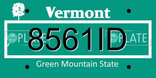 8561ID Vermont License Plate