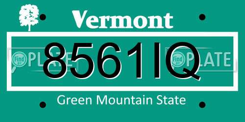 8561IQ Vermont License Plate