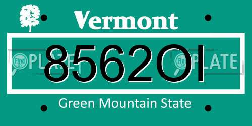 8562OI Vermont License Plate