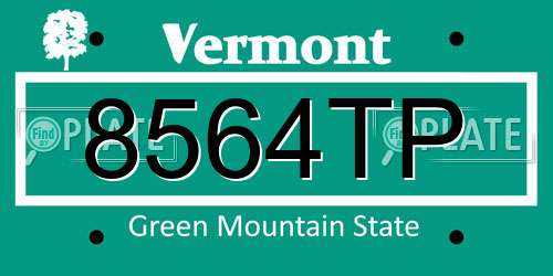 8564TP Vermont License Plate