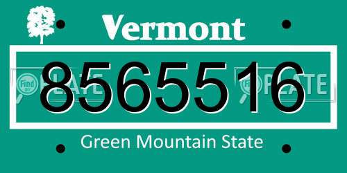 8565516 Vermont License Plate