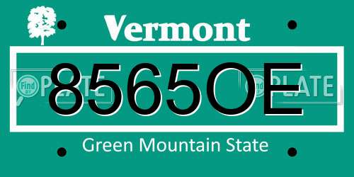 8565OE Vermont License Plate